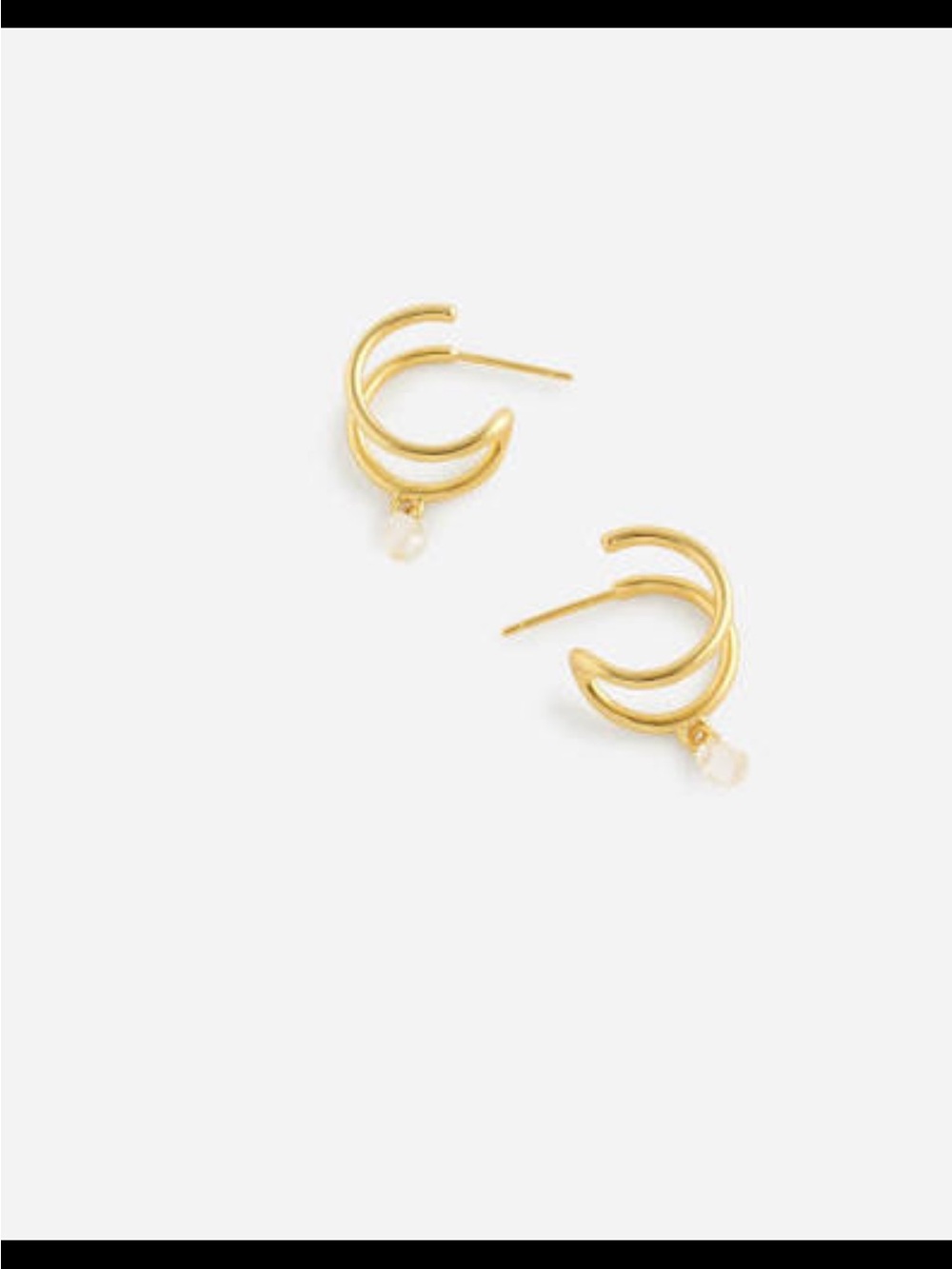 Madewell Double Hoop Earrings Gold Jewel Pendant